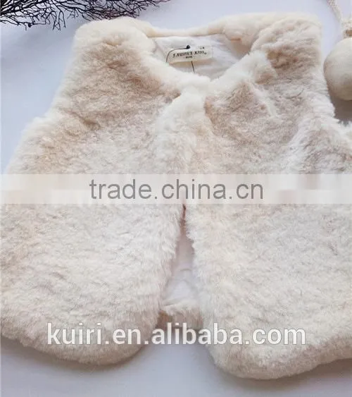 Girl Winter White Faux Fur Clothes 2016 New Brand Girls Fur Vest Waistcoat Comfortable Toddler Baby Kids Fur Vests Coat Clothes photo-4