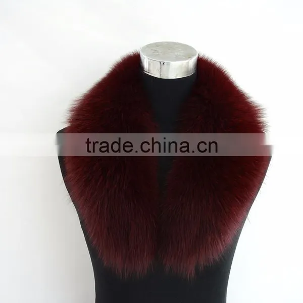 Myfur Women Cotton Padded Coat Dyed Blue Fox Fur Collar in Grey Color photo-5