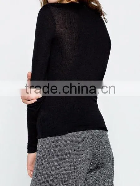 Runwaylover EY2329B Hot Sale 2017 Ladies Fashion Knitted Slim T-Shirts photo-3