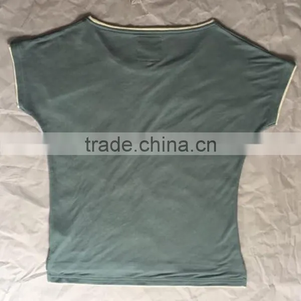 Customized Ladies Casual Wear Double Hem Blank T Shirt photo-2