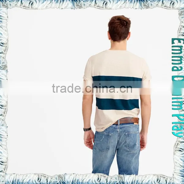 2017 Man's High Quality Customized Design Wide Stripe Style O Neck T Shirts photo-2