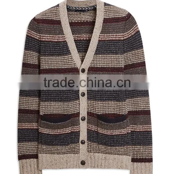 2017 Fashion Stylish Best Price Long Sleeve Striped Knitted Sweater for Wholesale photo-4