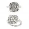 Dazzling Stylish Prong Setting cz Silver Engagement and Wedding Ring Sets