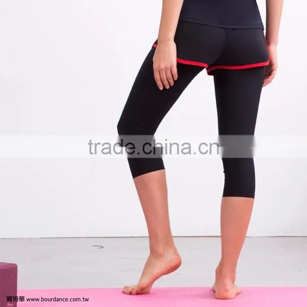 Breathable Women Layered Yoga Capri Pants photo-3