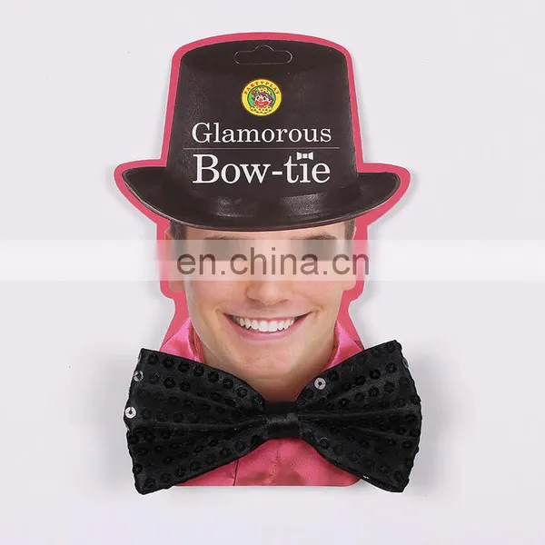 Size Ribbon Sequin Flashing Bow Tie With Trim photo-3
