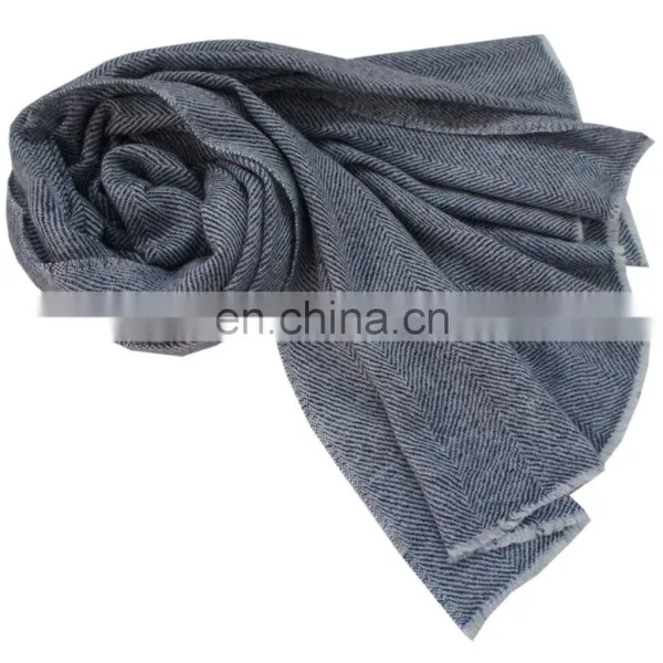 Pashmina Wool Scarfs India , Herringbone Pashmina Wool Shawl , Scarves photo-3