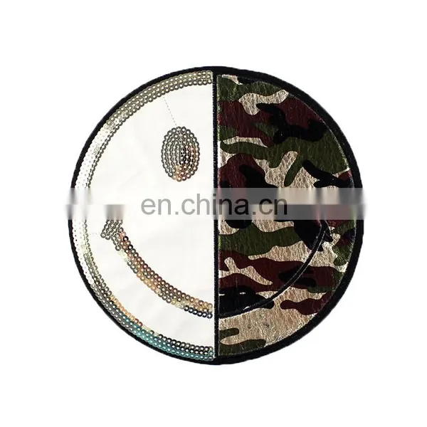 Hot Sale T-shirt Patch Heart Star Smiling Face Embroidery Patch With Camouflage And Sequins photo-2