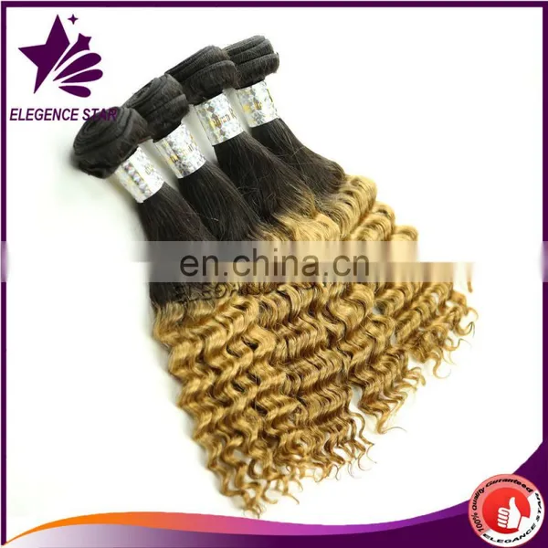 Unprocessed Wholesale Virgin Brazilian Curly Hair Extension Blonde Deep Wave Hair Weft photo-3