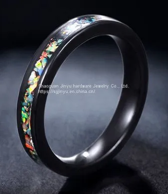 Colored Silver Foil Tungsten Gold Ring