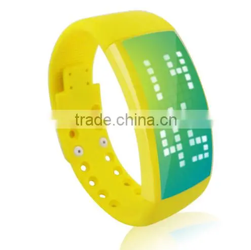 Multi-function Pedometer Watch 8GB USB Flash Drive Unisex LED Wristband Yellow photo-2
