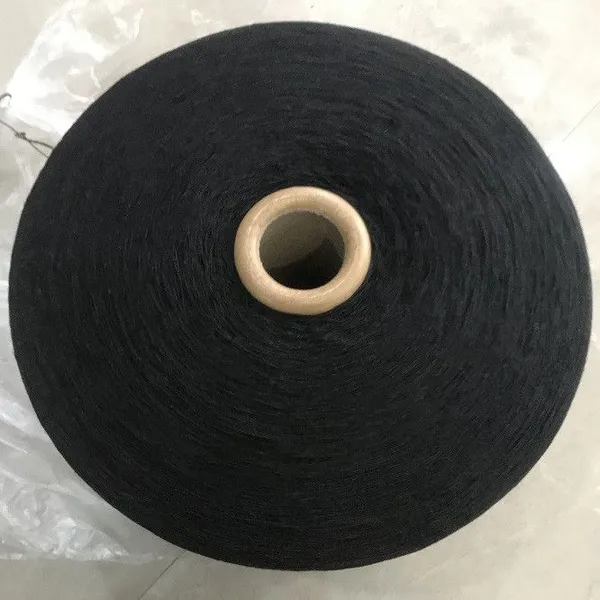 Recycled Cotton Open End Yarn Gloves Yarn Nm10/1 Ne6/1 Knit Black Yarn photo-2