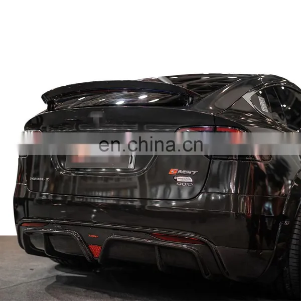 so Cool Carbon Fiber Diffuser for Model X High Quality Diffuser With Brake Light for Tesla Model X photo-5