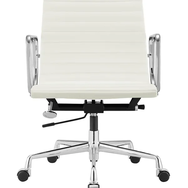 High End Eames Aluminium Group Computer Chair Leather Eames Office Middle Back Chair photo-5