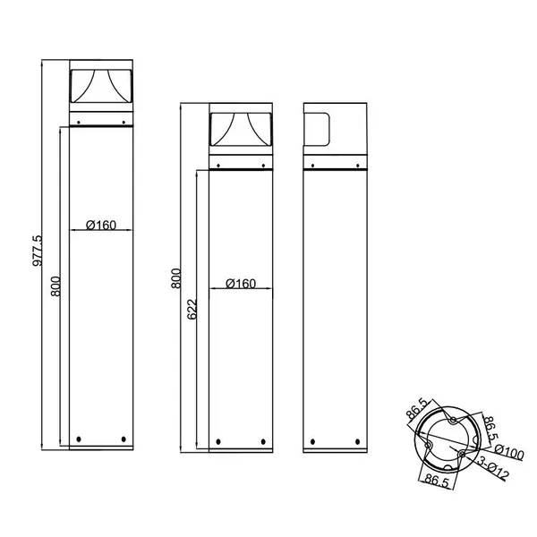 LED Pathway Bollard Light DLW-LED-047 photo-3
