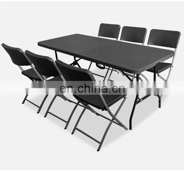 Outdoor Patio Furniture Space Saving 6ft Portable Plastic Party Foldable Table Bbq Camping Picnic Folding Outdoor Table photo-2