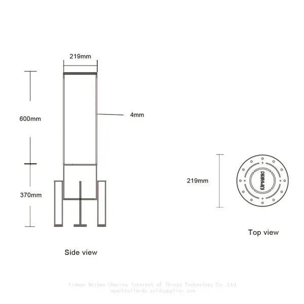 UPARK Good Quality Mall Entrance Residential Security Fixed Bollard With Warning Led Light photo-5
