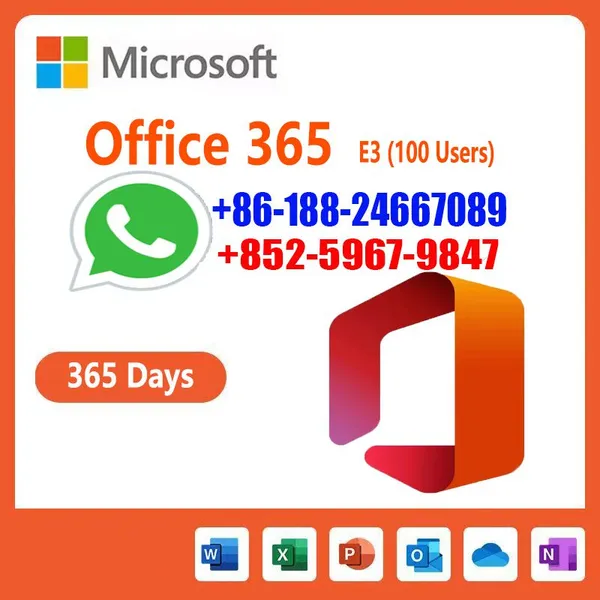 office 365 E3 Enterprise 1 Year 100users License Key