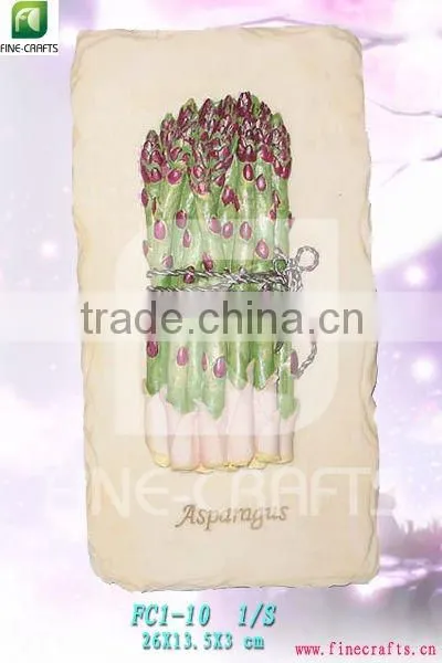 Polyresin Asparagus Wall Decoration Plaque
