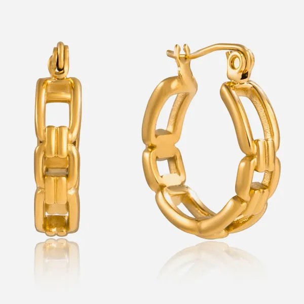 Wholesale 18K Gold Plated Waterproof Heart Earrings - Stainless Steel Fashion Jewelry photo-5