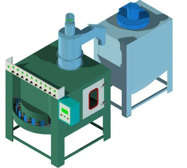 Bingteng Machinery Intermittent Turntable Automatic Sandblasting Machine for Surface Cleaning of Cylindrical Products photo-4