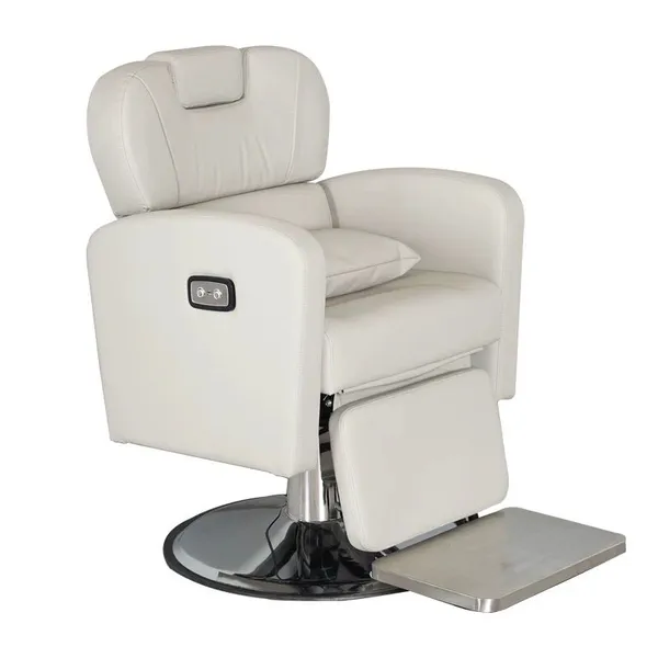 Beauty Hair Salon White Barber Chair Modern Tufted Button Design Hairdresser Chair