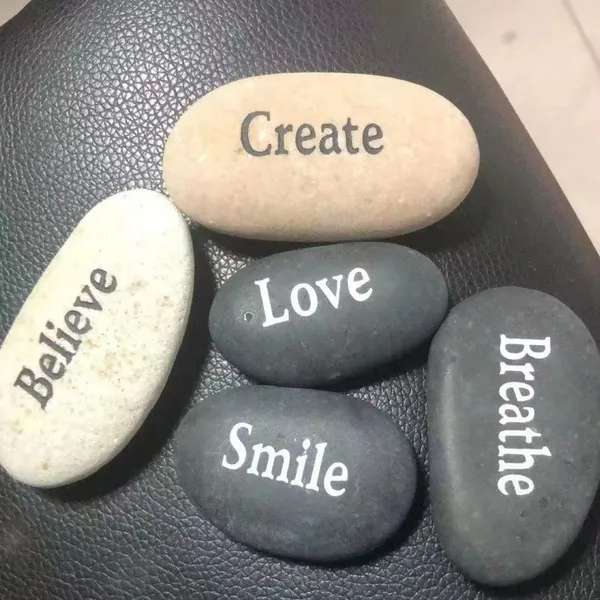 Limestone Engraving and Painting DIY Laser Engraving of Rain Flower Stones and Natural Painting Stones photo-4