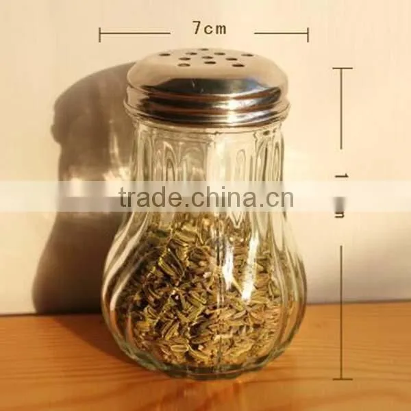Glass Kitchen Spice Jar Twill Barbecue Sauce Jar Restaurant Shaker Salt and Pepper Shaker photo-3