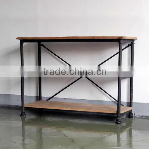 AF-901 Metal Frame Reclaimed Wood Furniture Pine Console Table Quality Choice photo-2