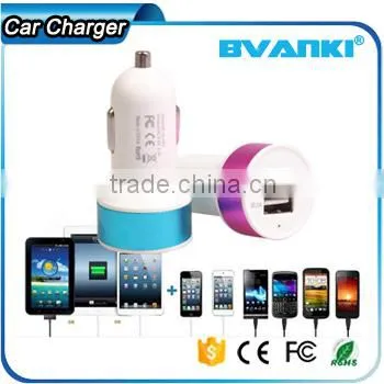 2016 New Arrival Customize Colorful Aluminum Ring Mini Universal Car Charger , Single / Dual Usb Car Charger for Mobile Phone photo-2