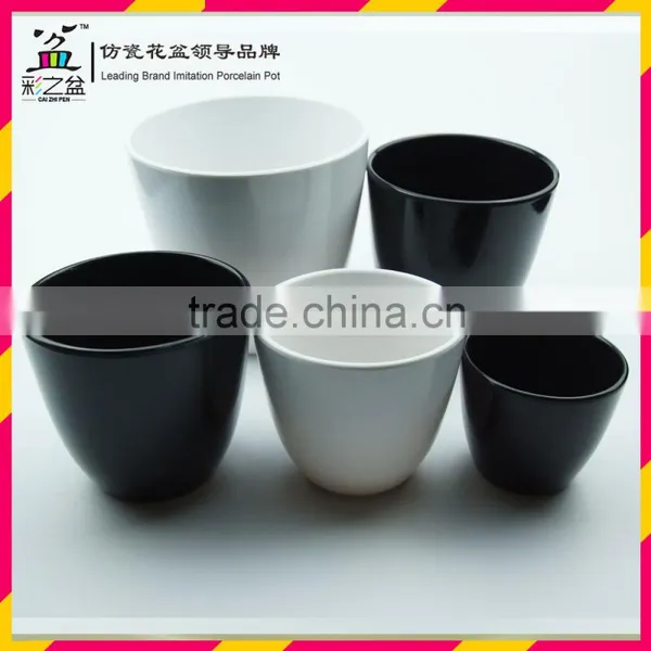 Big Flower Pot From Glazed Round Melamine Flower Pot MX1408-6