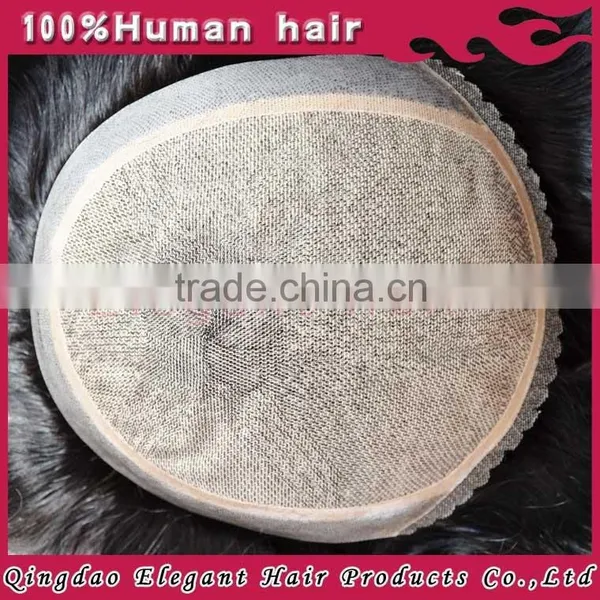 Top 6a Grade Quality 6" 1b# Brazilian Real Human Hair Silk Base Toupee for Men photo-5