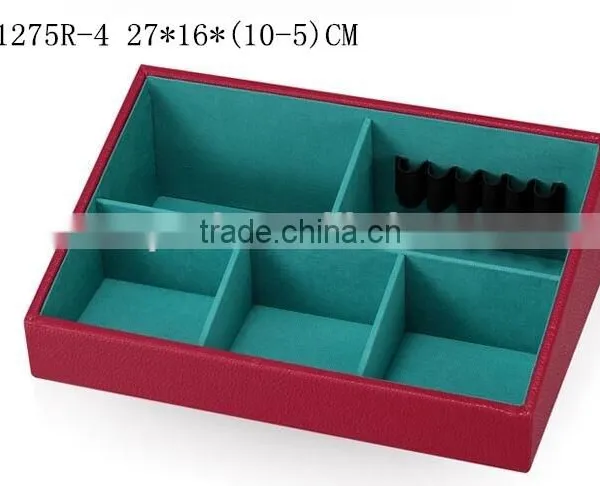 W1275R-4 Wholesale Slope Style Cosmetic Storage Box Stackable Wooden Jewelry Display