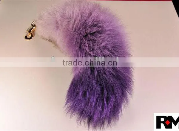 Fashion Dyed 100% Genuine Fox Tail Fur Accessory for E-bike Keychain Ornament photo-6
