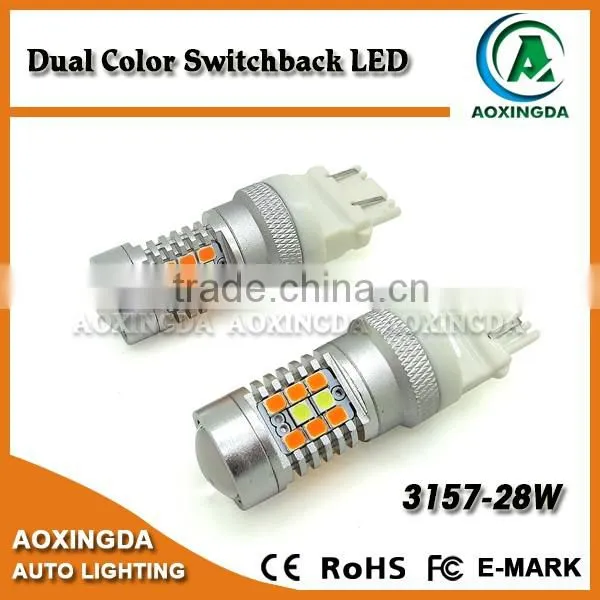 28 Watt 2835 Dual Color White and Amber 3157 7443 1157 Switchback Led Bulb photo-4