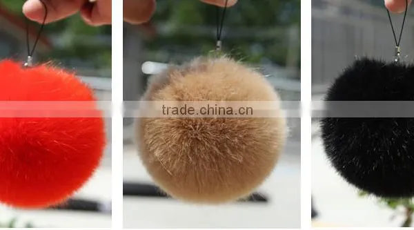 Hot Sale Fake Rabbit Fur Balls Unisex Keyring 9cm Size Fashion Accessories photo-3