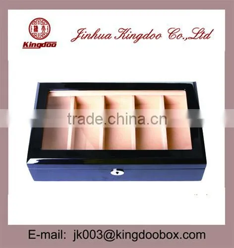 Jinhua Supplier Rectangular Wooden Handmade PU Leather Sunglasses Box With Window photo-2