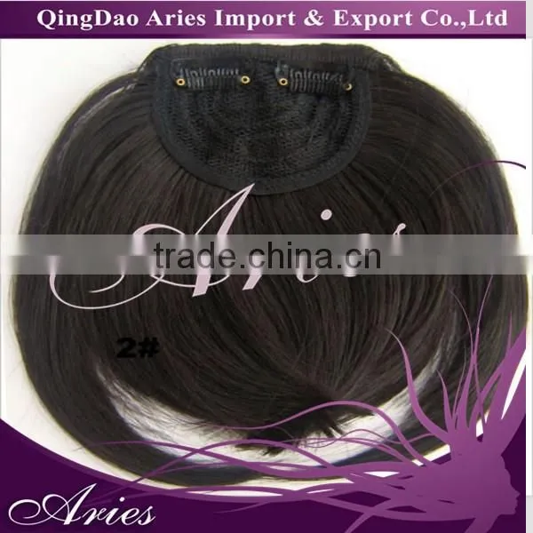 100% High Temperature Fiber Synthetic Hair Incline Bangs Clips in Hair Extensions photo-3