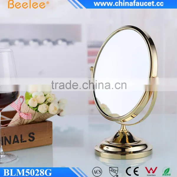 Golden Double Side Brass Mirror Decktop Makeup Mirror photo-3