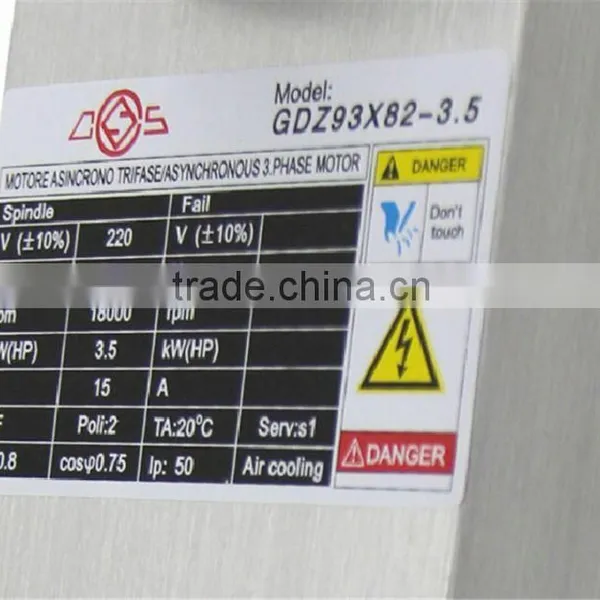 GDZ93x82-3.5(220V) Toauto 3.5kw 220v Spindle Motor for Woodworking Machine Quality Choice photo-2