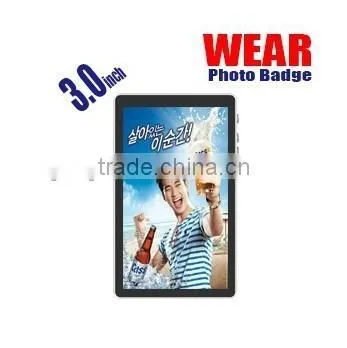 3.0 Inch Digital Photo Badge, 3.0 TFT, 3.0 Wear Frame, Wearable Photo Viewer, Photo ad Player,advertising Player photo-3