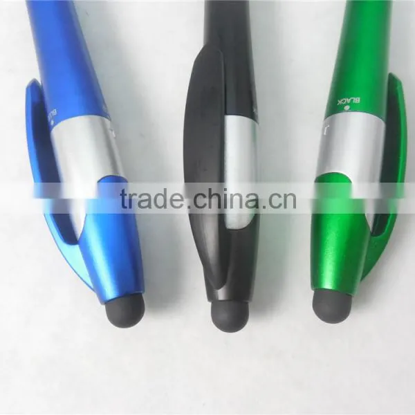 3 Color in 1 Plastic Ballpoint Pen With Stylus Touch Tip photo-5