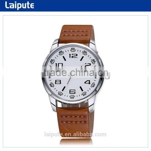 2016 China Factory New Product High Quality Leisure Quartz Black Leather Man Watch Relojes