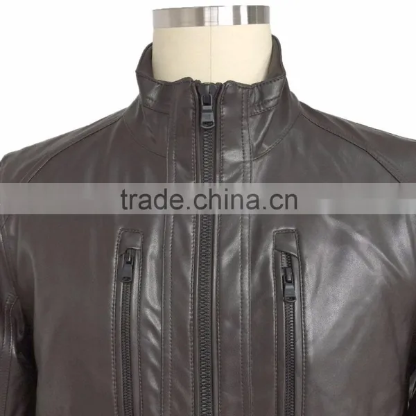 Mens Spring and Autumn Leather Jacket 2016 photo-4