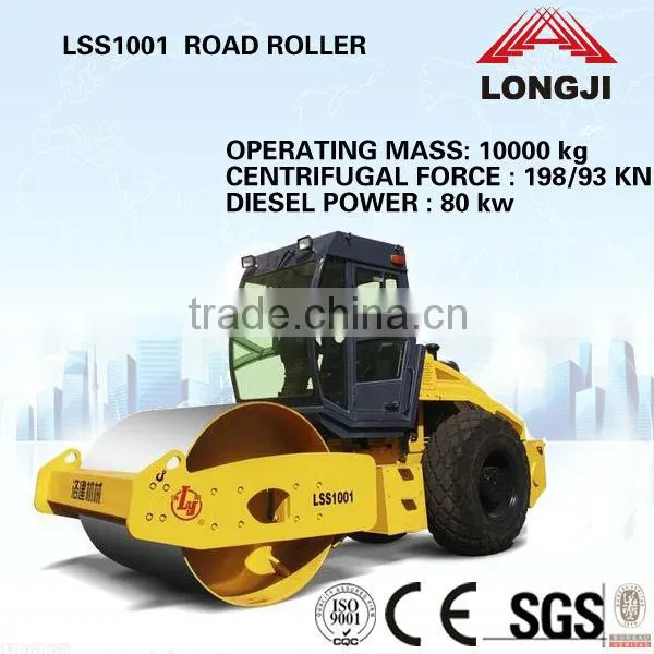 Mechanical Single Drum Vibratory Roller LSS1001 10ton Road Roller (Operating Mass:10000kg, Centrifugal Force:198/93kn)