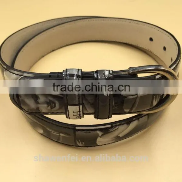 Metal Buckle Belt Crisscross Pattern Belt for Lady