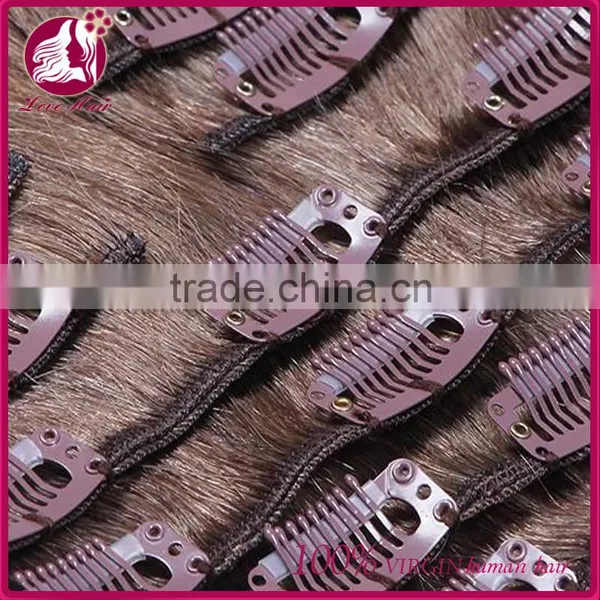 Wholesale Factory Price 10-30" Indian Human Hair Extension Clip in Hair Virgin Clip in Hair photo-2