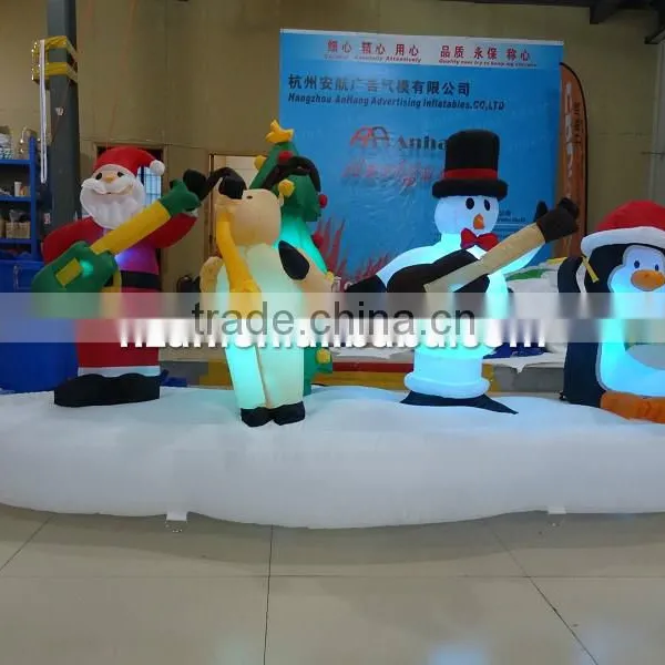 Inflatable Quartet Snowman and Santa for Christmas Decoration photo-2