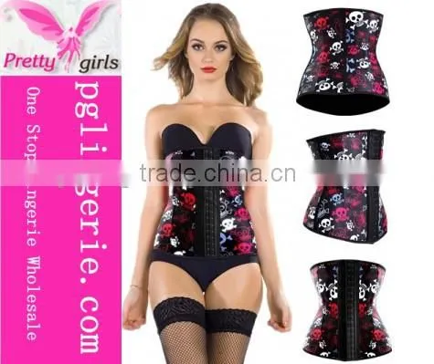 Skull Pattern of Latex Sport Waist Cincher and Waist Trainer Corset photo-6