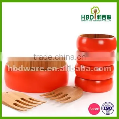 High Quality Bamboo Salad Bowl Set With Server Wholesale photo-4