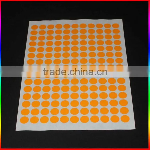 Custom Self Adhesive Round Fluorescent Sticker Paper With Colorful photo-3